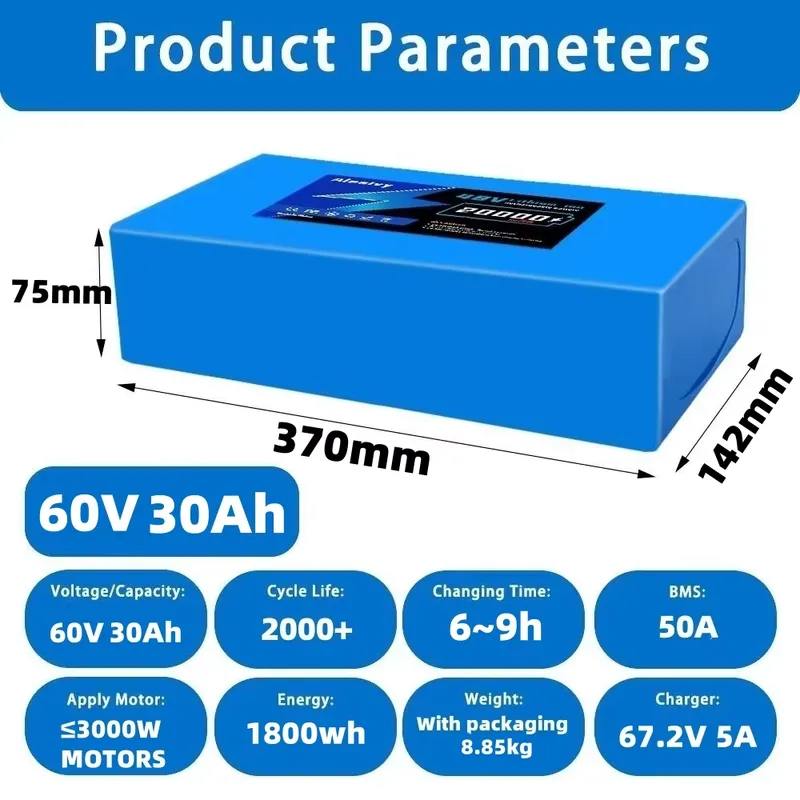 Batterie au lithium 21700 60V  - 60V 30Ah 21700 Battery Pack avis et prix